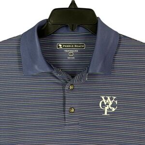Pebble Beach Performance Polo Golf Shirt Mens Large Pima Cotton White Plains
